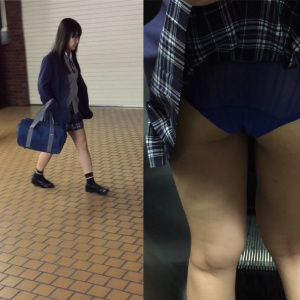 【盗撮】駅にいた服女子のスカートめくりパンチラ！