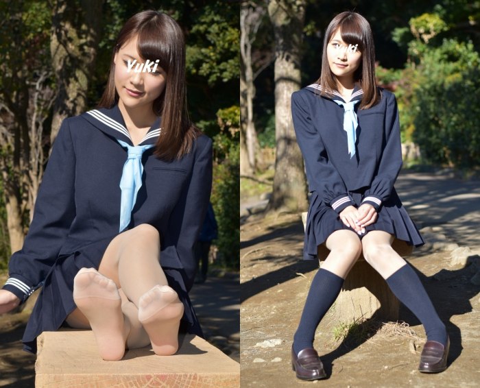 Yuki#6/セーラー服&ベージュストッキング&紺・白ソックス Yuki#6/セーラー服&ベージュストッキング&紺・白ソックス