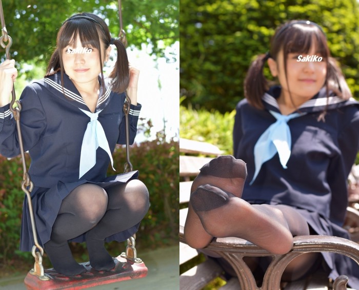Sakiko/セーラー服&黒タイツ&黒ストッキングセット Sakiko/セーラー服&黒タイツ&黒ストッキングセット