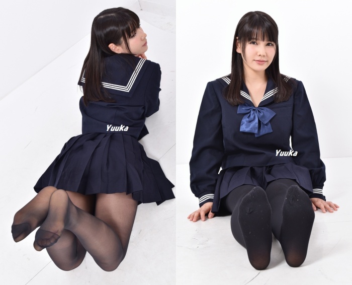 Yuuka/セーラー服&黒タイツ&黒ストッキングセット Yuuka/セーラー服&黒タイツ&黒ストッキングセット