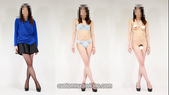 着衣、下着、全裸の比較動画　服を着た状態とヌードの女性222n2