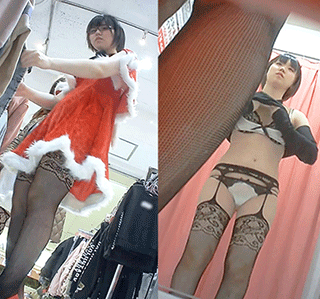 【試着室着替え】クリスマスにサンタ衣装で洋服を買いに来た女の子の試着室を盗撮 【試着室着替え】クリスマスにサンタ衣装で洋服を買いに来た女の子の試着室を盗撮