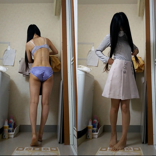 シェアハウスの脱衣所盗撮!黒髪スレンダー現役モデル! シェアハウスの脱衣所盗撮!黒髪スレンダー現役モデル!